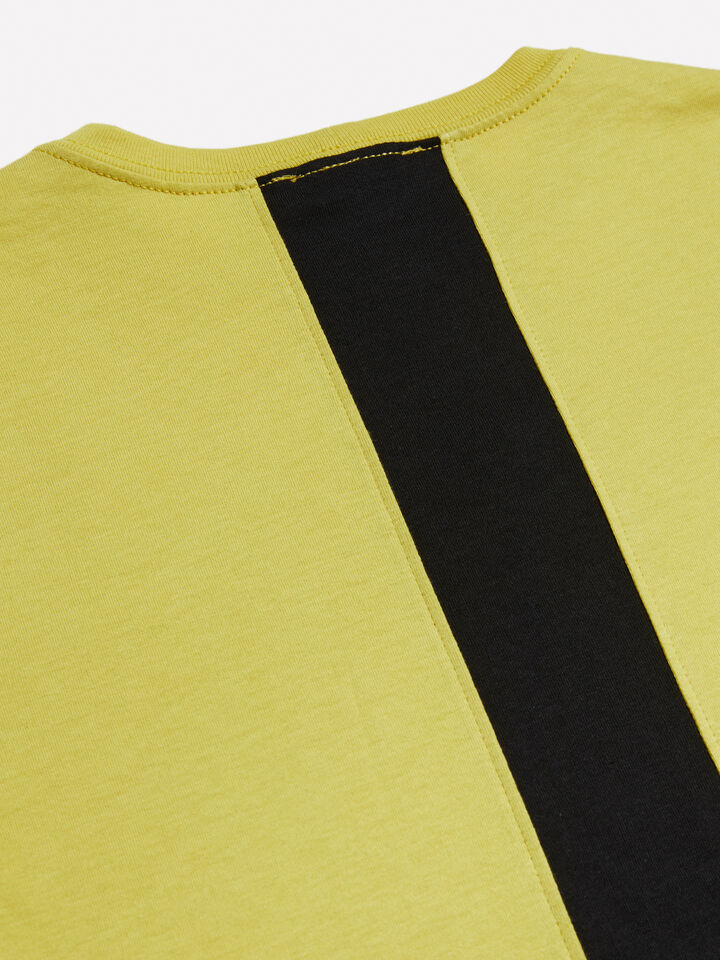 Yellow 100% organic cotton t-shirt with stripe - boys' long sleeve t-shirts - Yellow | Sisley Young image number 3